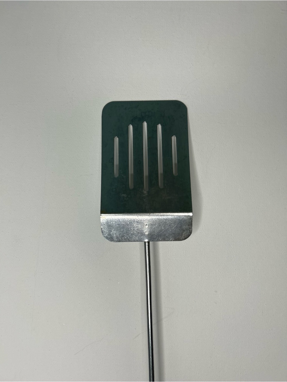 Vintage 80s Long Wood Handle Stainless Steel Slotted BBQ Spatula - Picture 4 of 7
